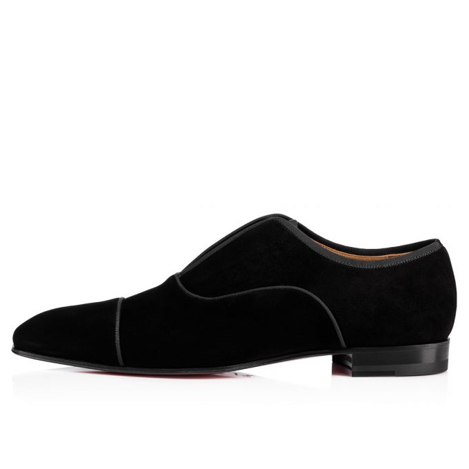 Christian Louboutin Alpha Male 000 Veau Velours Derby Derby Herren Schwarz | AT-85983