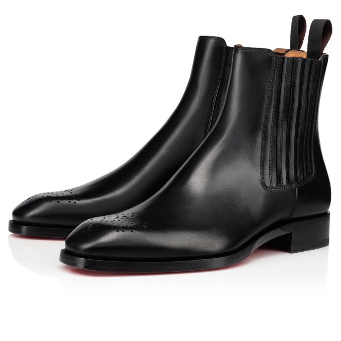 Christian Louboutin Angloman Calf Booty Stiefel Herren Schwarz | AT-39907