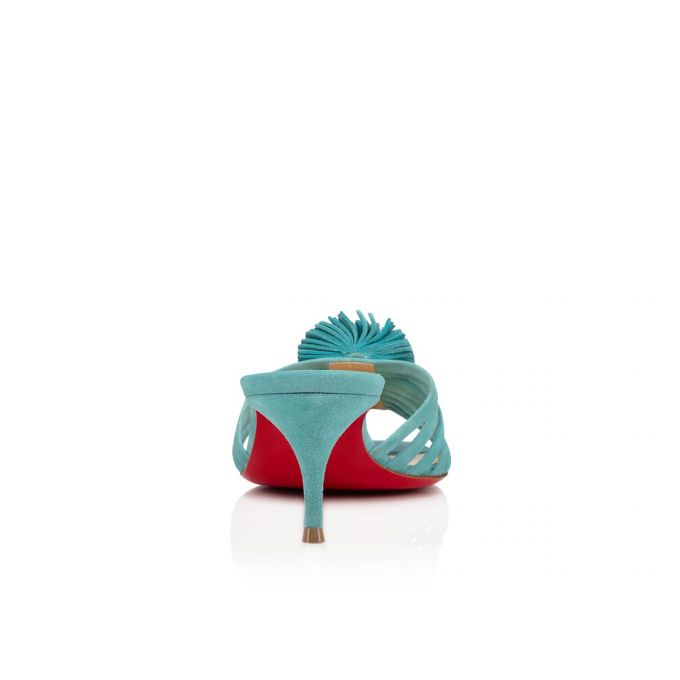 Christian Louboutin Belbrossa 55 Veau Velours Sandals Sandalen Damen Blau | AT-04035