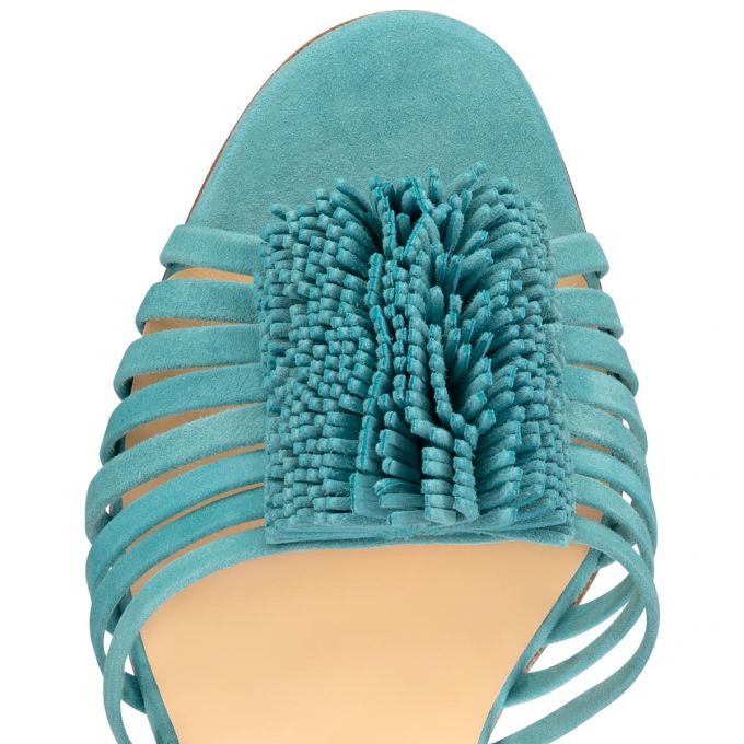 Christian Louboutin Belbrossa 55 Veau Velours Sandals Sandalen Damen Blau | AT-04035