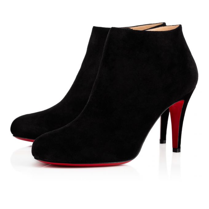 Christian Louboutin Belle 085 85 Veau Velours Boots Stiefel Damen Schwarz | AT-69135