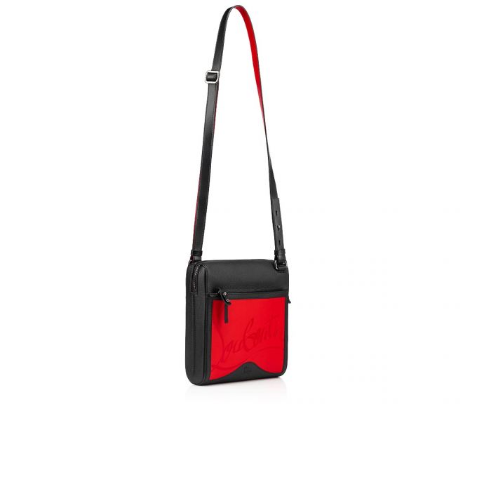 Christian Louboutin Benech Medium Reporter Klassische Leder Messenger Bags Kuriertaschen Herren Rot Schwarz | AT-41476