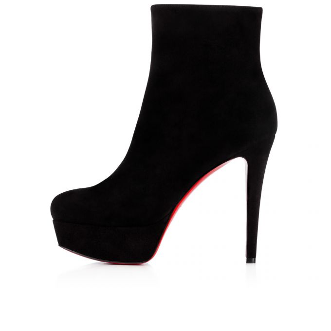 Christian Louboutin Bianca Booty 120 120 Veau Velours Boots Stiefel Damen Schwarz | AT-10746