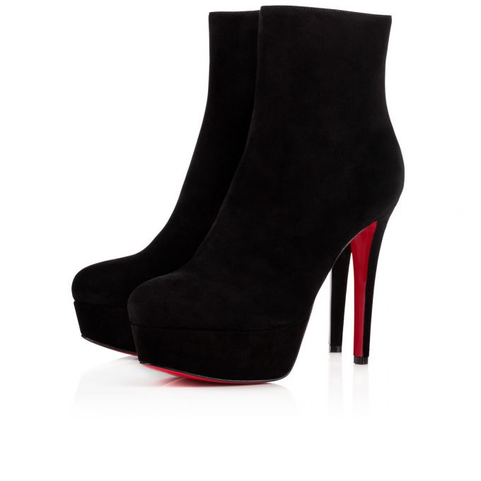 Christian Louboutin Bianca Booty 120 120 Veau Velours Boots Stiefel Damen Schwarz | AT-10746