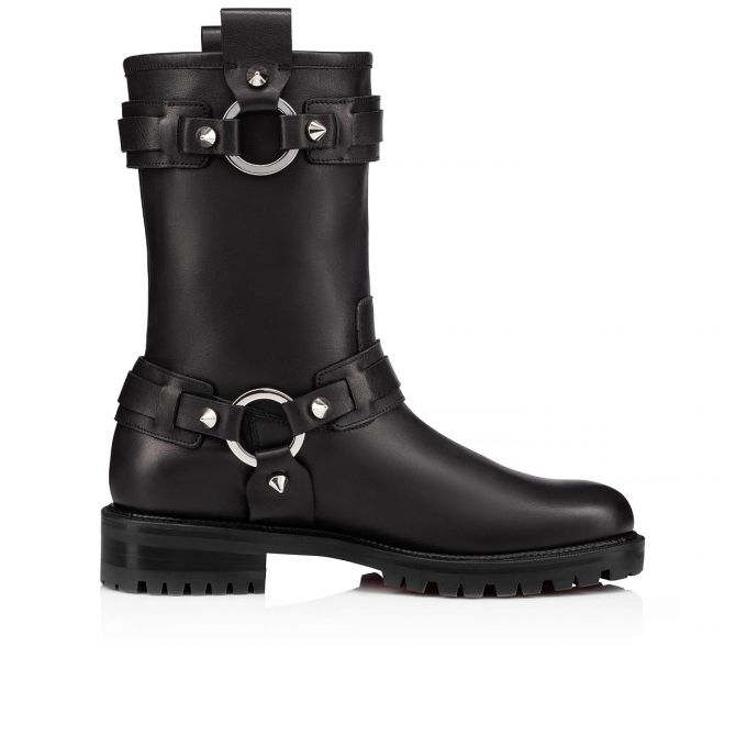 Christian Louboutin Bikita Lug Calf Boots Stiefel Damen Schwarz | AT-32958