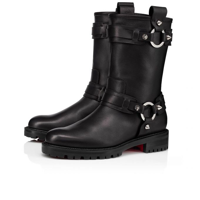 Christian Louboutin Bikita Lug Calf Boots Stiefel Damen Schwarz | AT-32958