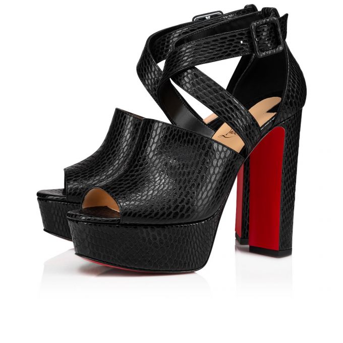 Christian Louboutin Bingirl 130 Calf Platforms Platforms Damen Schwarz | AT-71570