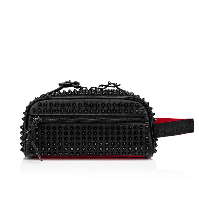 Christian Louboutin Blaster Calf Empire/Spikes/Cl Klassische Leder Travel Travel Herren Schwarz | AT-35135