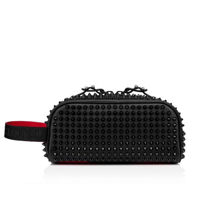 Christian Louboutin Blaster Calf Empire/Spikes/Cl Klassische Leder Pouches Beuteltasche Herren Schwarz | AT-59815