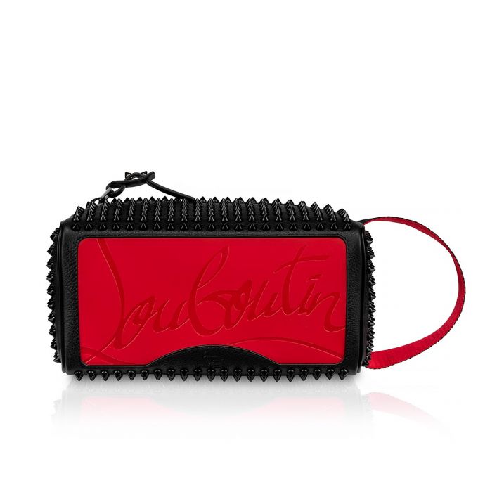 Christian Louboutin Blaster Calf Empire/Spikes/Cl Klassische Leder Pouches Beuteltasche Herren Schwarz | AT-59815