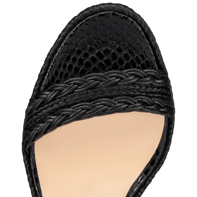 Christian Louboutin Bodrum 110 Baumwoll Espadrilles Espadrilles Damen Schwarz | AT-71923