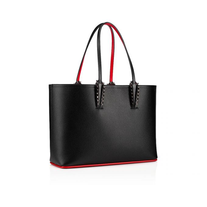 Christian Louboutin Cabata Small Calf Tote Bags Tragetaschen Damen Schwarz | AT-59750