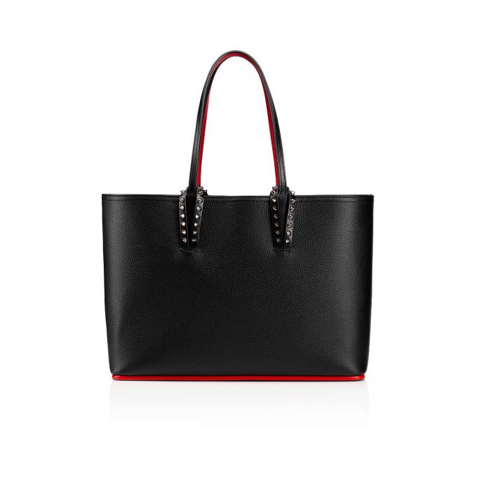 Christian Louboutin Cabata Small Calf Tote Bags Tragetaschen Damen Schwarz | AT-59750