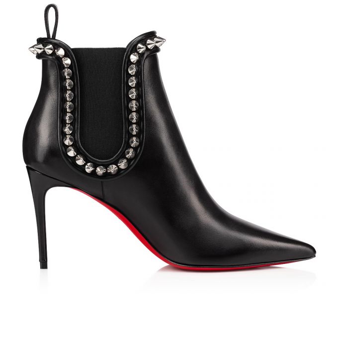 Christian Louboutin Capaboot 85 Calf Boots Stiefel Damen Schwarz Silber | AT-92277