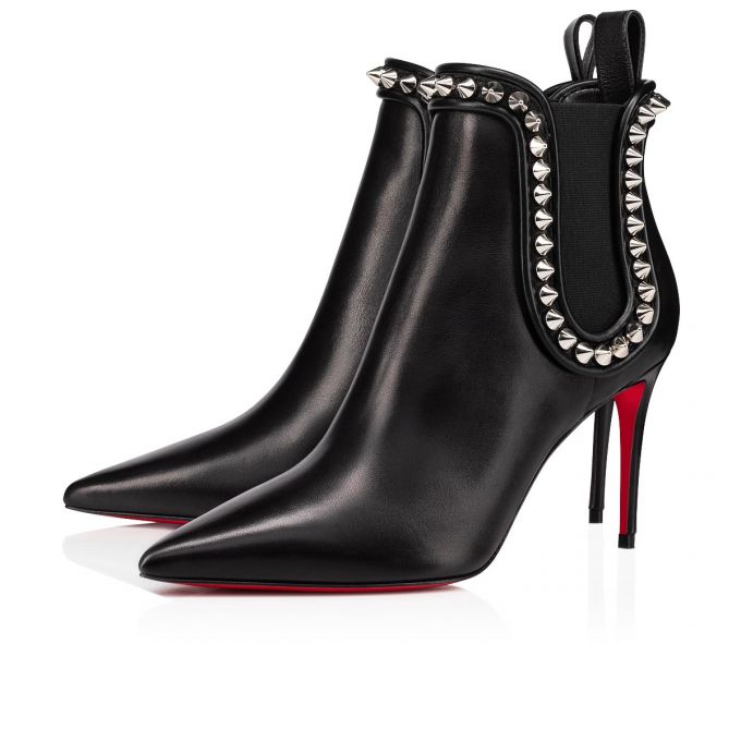 Christian Louboutin Capaboot 85 Calf Boots Stiefel Damen Schwarz Silber | AT-92277