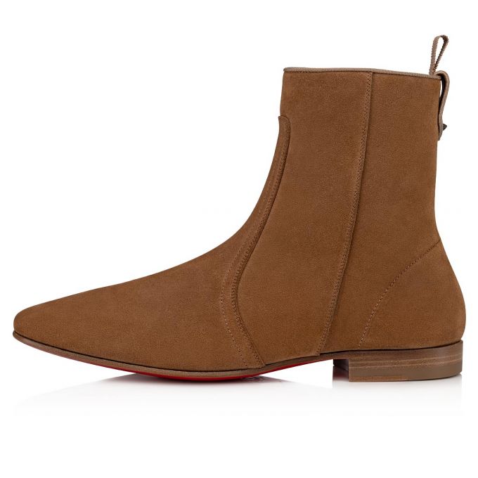 Christian Louboutin Cardaboot Fennec Calf Booty Stiefel Herren Khaki | AT-28398