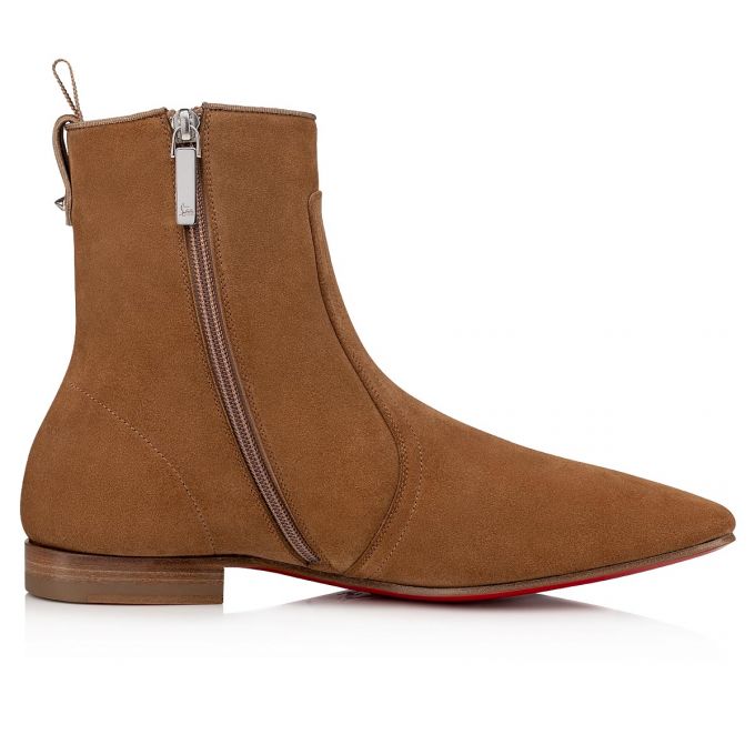 Christian Louboutin Cardaboot Fennec Calf Booty Stiefel Herren Khaki | AT-28398