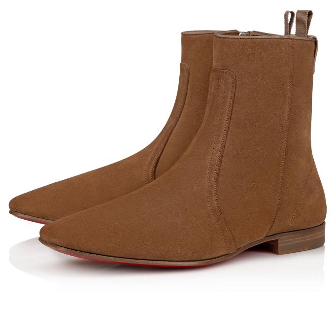 Christian Louboutin Cardaboot Fennec Calf Booty Stiefel Herren Khaki | AT-28398