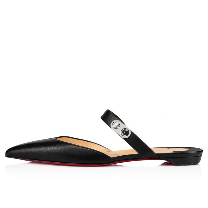 Christian Louboutin Choc Lock Nappa Mules Mules Damen Schwarz | AT-03165