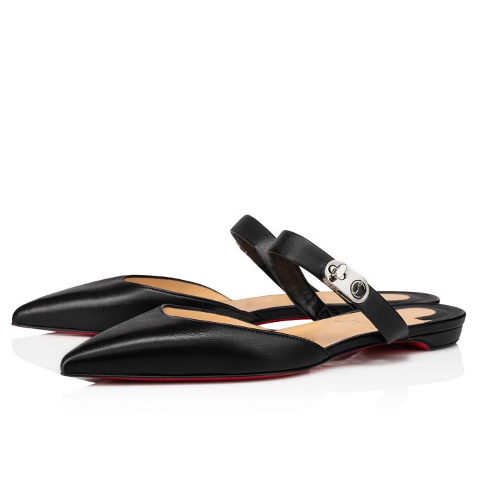 Christian Louboutin Choc Lock Nappa Mules Mules Damen Schwarz | AT-03165