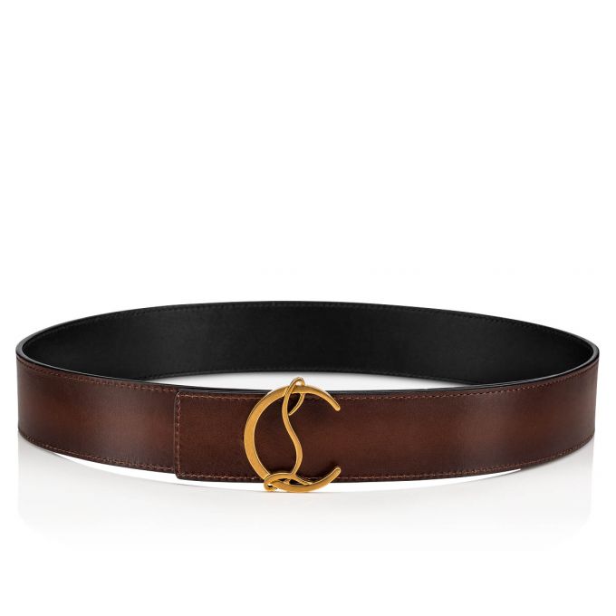 Christian Louboutin Cl Logo Klassische Leder Belts Gürtel Herren Braun | AT-88868