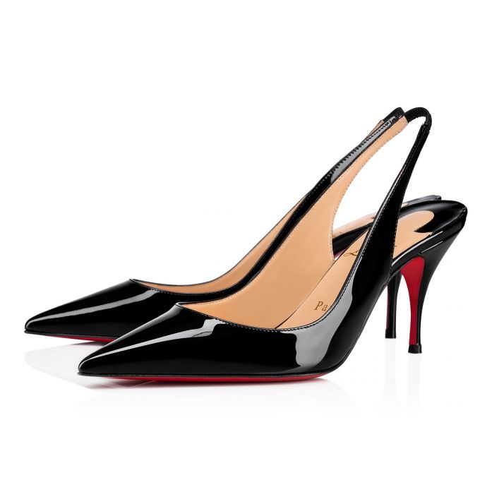 Christian Louboutin Clare Sling 080 80 Lack Pumps Pumps Damen Schwarz | AT-29917