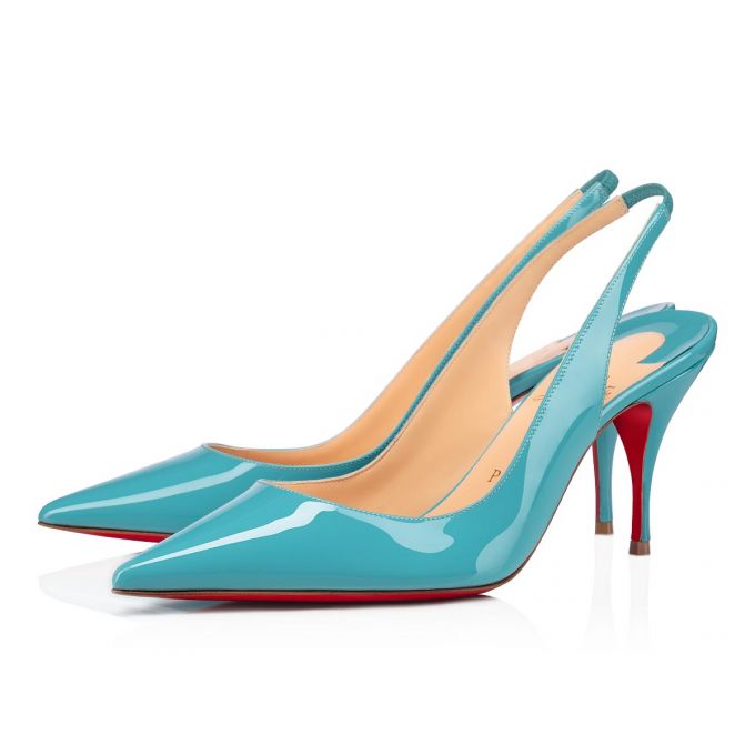 Christian Louboutin Clare Sling 080 80 Noumea Lack Sandals Sandalen Damen Türkis | AT-26568