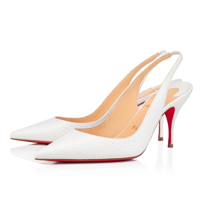 Christian Louboutin Clare Sling 80 Calf Sandals Sandalen Damen Weiß | AT-54800