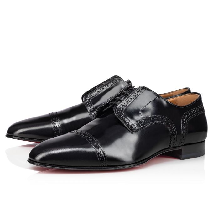 Christian Louboutin Curry Calf Derby Derby Herren Schwarz | AT-59631