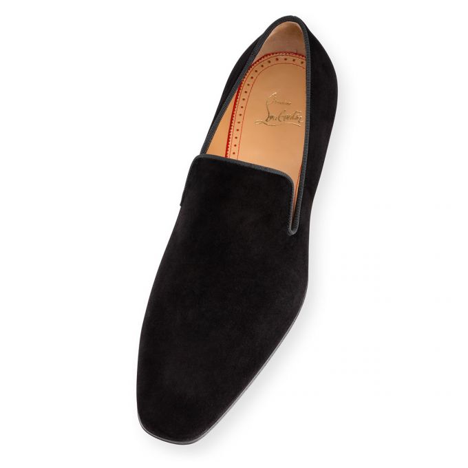 Christian Louboutin Dandelion 000 Veau Velours Loafer Loafers Herren Schwarz | AT-64443