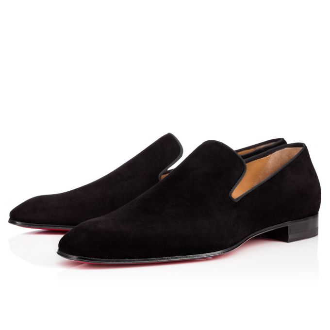 Christian Louboutin Dandelion 000 Veau Velours Loafer Loafers Herren Schwarz | AT-64443