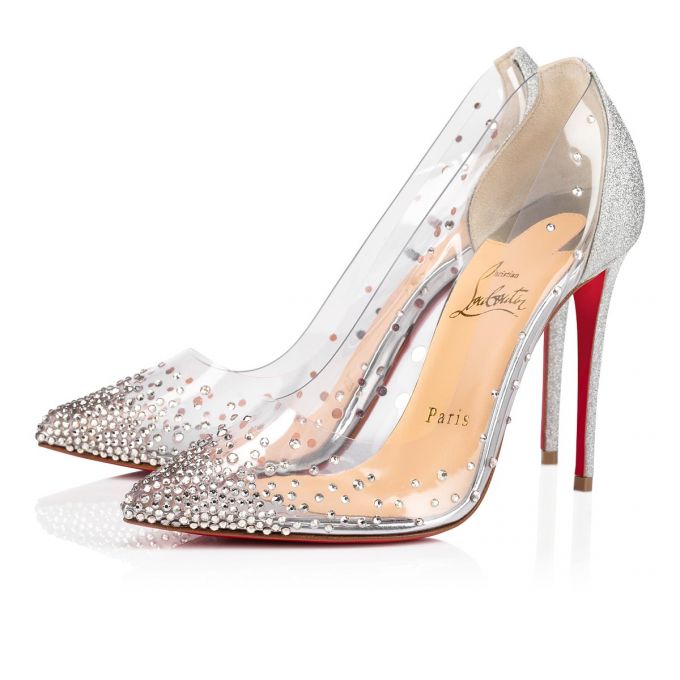 Christian Louboutin Degrastrass Pvc 100 100 Version Pvc Pumps Pumps Damen Silber | AT-25367