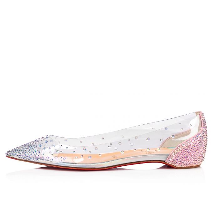 Christian Louboutin Degrastrassita Pvc Flats Flats Damen Rosa | AT-98914