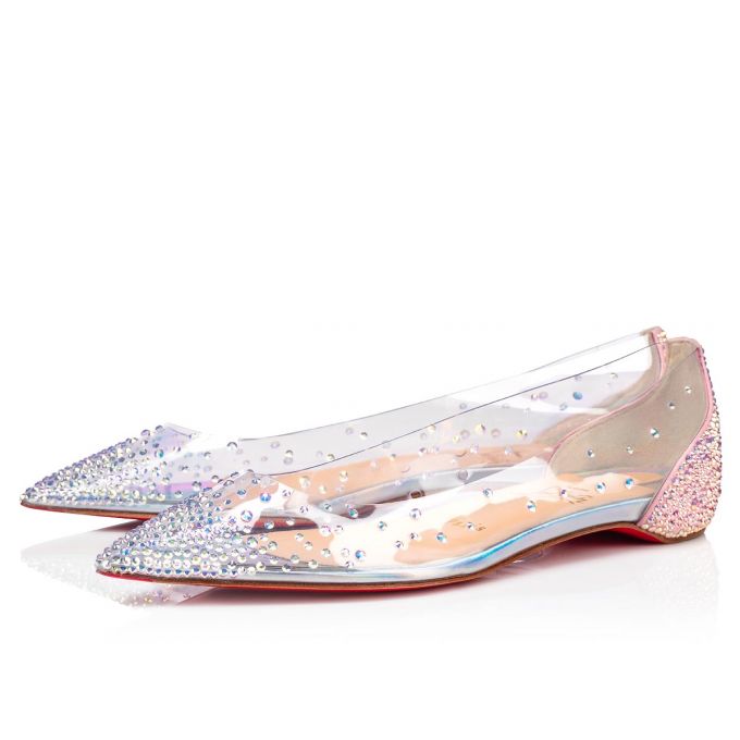 Christian Louboutin Degrastrassita Pvc Flats Flats Damen Rosa | AT-98914