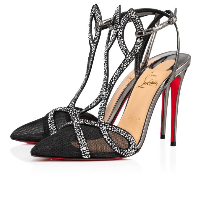 Christian Louboutin Double L Pump Strass 100 Fishnet Pumps Pumps Damen Silber | AT-04366