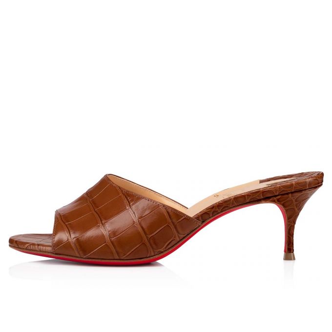 Christian Louboutin East Mule 55 Calf Sandals Sandalen Damen Braun | AT-89410