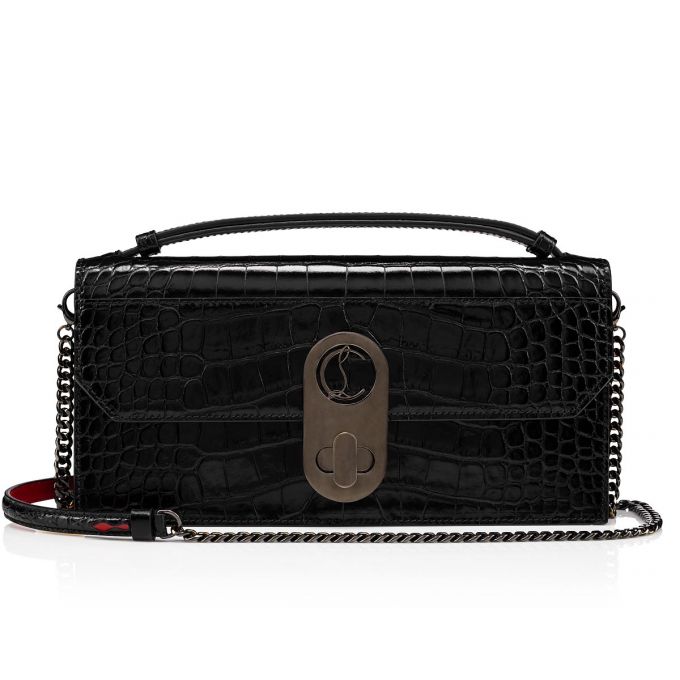 Christian Louboutin Elisa Baguette Creative Leder Pouches Beuteltasche Damen Schwarz | AT-24346