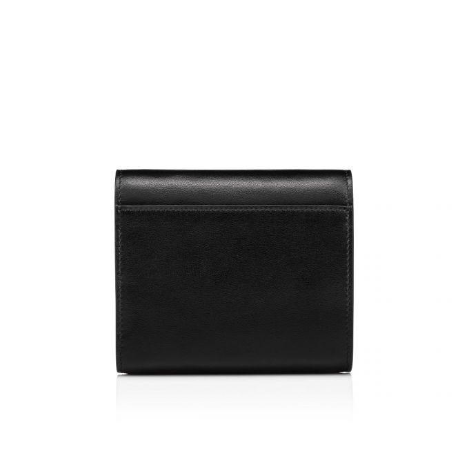 Christian Louboutin Elisa Compact Wallet Calf Empi Klassische Leder Wallets Geldbörse Damen Schwarz Gold | AT-58302