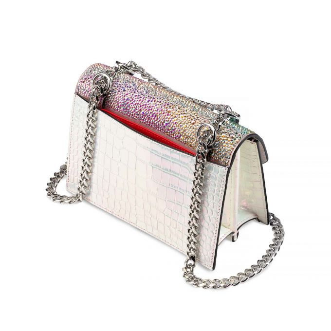 Christian Louboutin Elisa Mini Strass Cross Body Bags Cross Body Bags Damen Rosa Weiß Mehrfarbig Silber | AT-60767