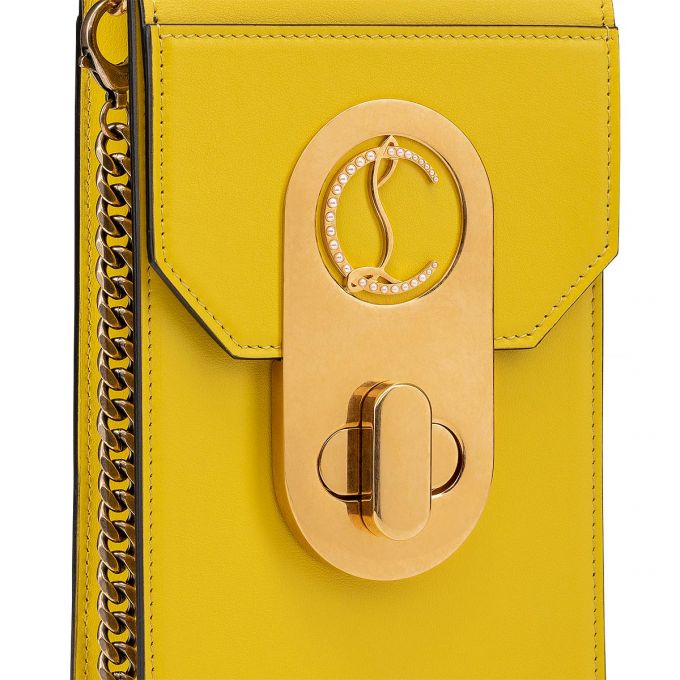 Christian Louboutin Elisa Phone Pouch Klassische Leder Mini Bags Belt Bags & Mini Bags Damen Gelb Gold | AT-98247