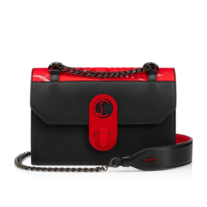 Christian Louboutin Elisa Small Gomme Cross Body Bags Cross Body Bags Damen Rot Schwarz | AT-09217