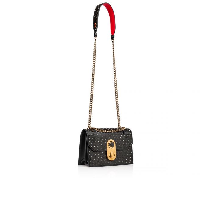 Christian Louboutin Elisa Small Klassische Leder Cross Body Bags Cross Body Bags Damen Schwarz Gold | AT-70915