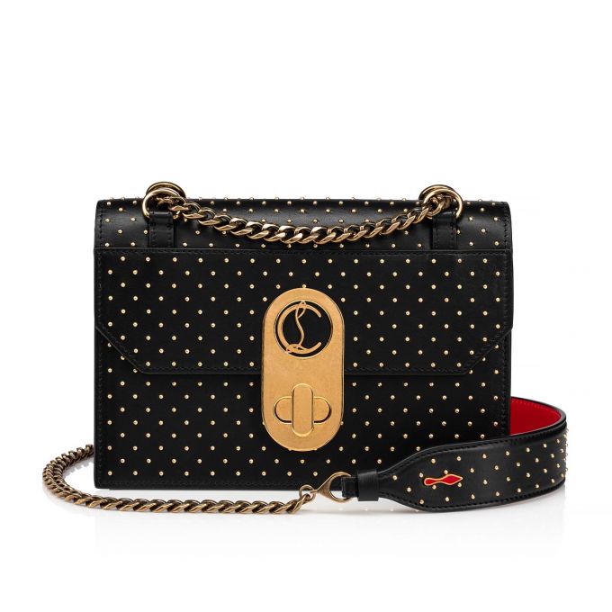 Christian Louboutin Elisa Small Klassische Leder Cross Body Bags Cross Body Bags Damen Schwarz Gold | AT-70915