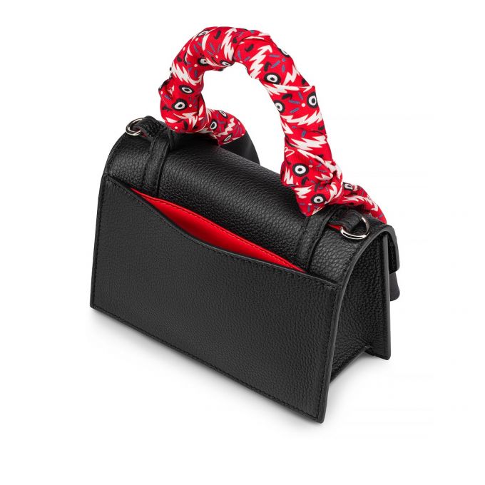 Christian Louboutin Elisa Top Handle Mini Klassische Leder Mini Bags Belt Bags & Mini Bags Damen Schwarz Rot Silber | AT-64798