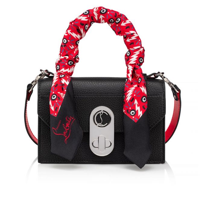 Christian Louboutin Elisa Top Handle Mini Klassische Leder Mini Bags Belt Bags & Mini Bags Damen Schwarz Rot Silber | AT-64798