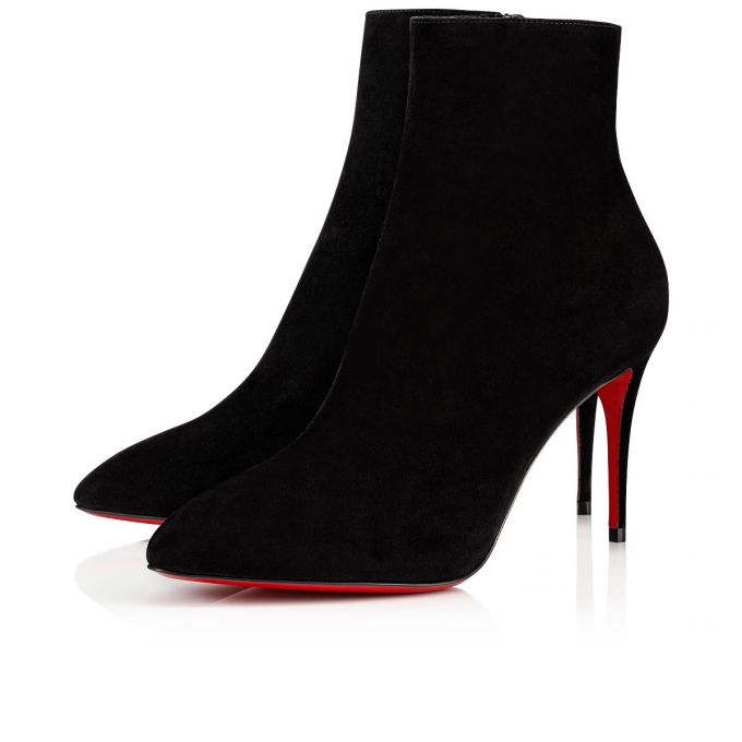 Christian Louboutin Eloise Booty 085 85 Veau Velours Boots Stiefel Damen Schwarz | AT-21083