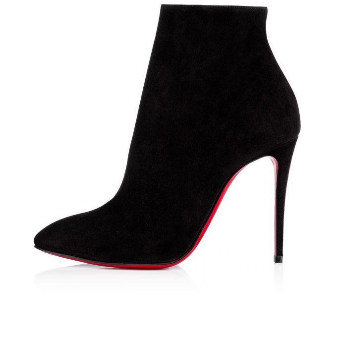 Christian Louboutin Eloise Booty 100 100 Veau Velours Boots Stiefel Damen Schwarz | AT-21994