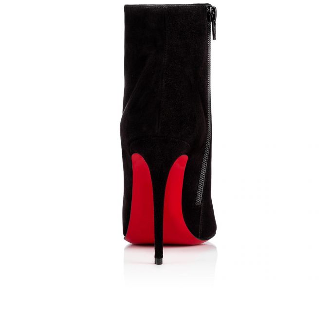 Christian Louboutin Eloise Booty 100 100 Veau Velours Boots Stiefel Damen Schwarz | AT-21994