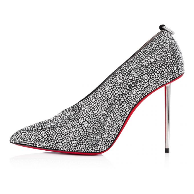 Christian Louboutin Et Pic Et Pump Strass 100 Wildleder Pumps Pumps Damen Schwarz Silber | AT-34036