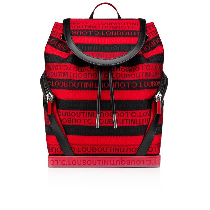 Christian Louboutin Explorafunk Creative Fabric Backpack Rucksäcke Herren Schwarz Rot | AT-03899